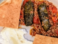 Easy Stuffed Grape Leaves and Ground Beef Skillet